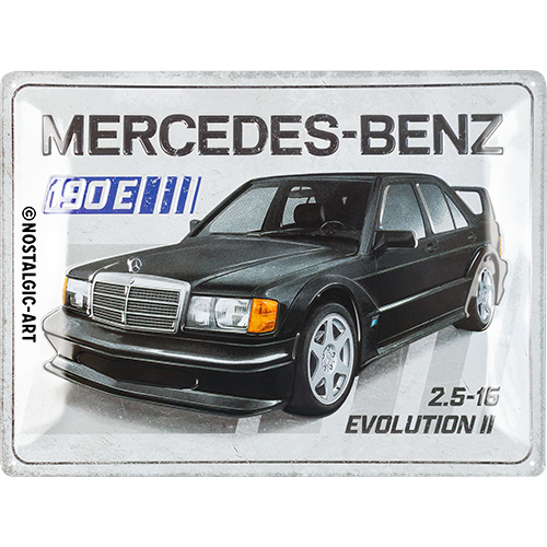 nostalgic-art-mercedes-benz-190-e-2-5-16-evolution-ii-targa-in-metallo-30x40-cm image 1