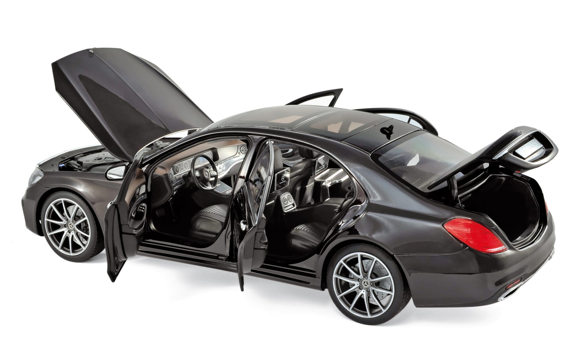 norev-mercedes-benz-classe-s-amg-line-2018-nero-rubino-metallizzato-modellino-1- image 1