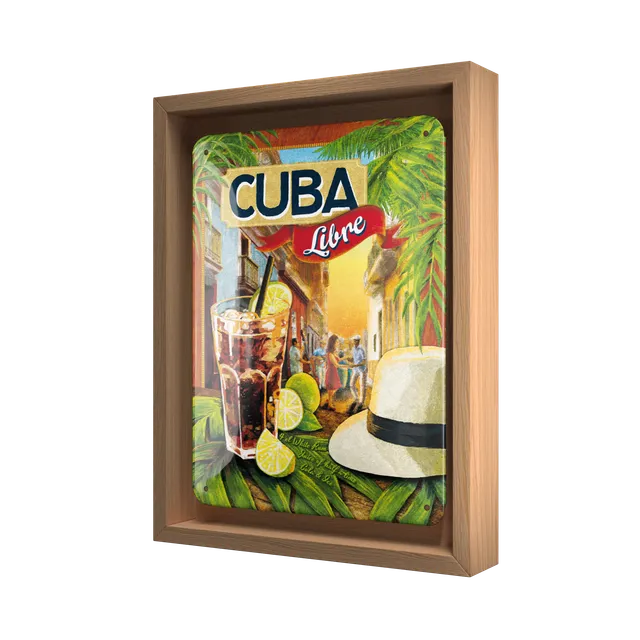 nostalgic-art-cocktail-time-cuba-libre-cornice-n-frame-s-18-5x24-cm image 1