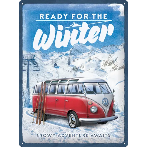 nostalgic-art-vw-bulli-ready-for-the-winter-cartello-metallico-30x40-cm-licenza- image 1
