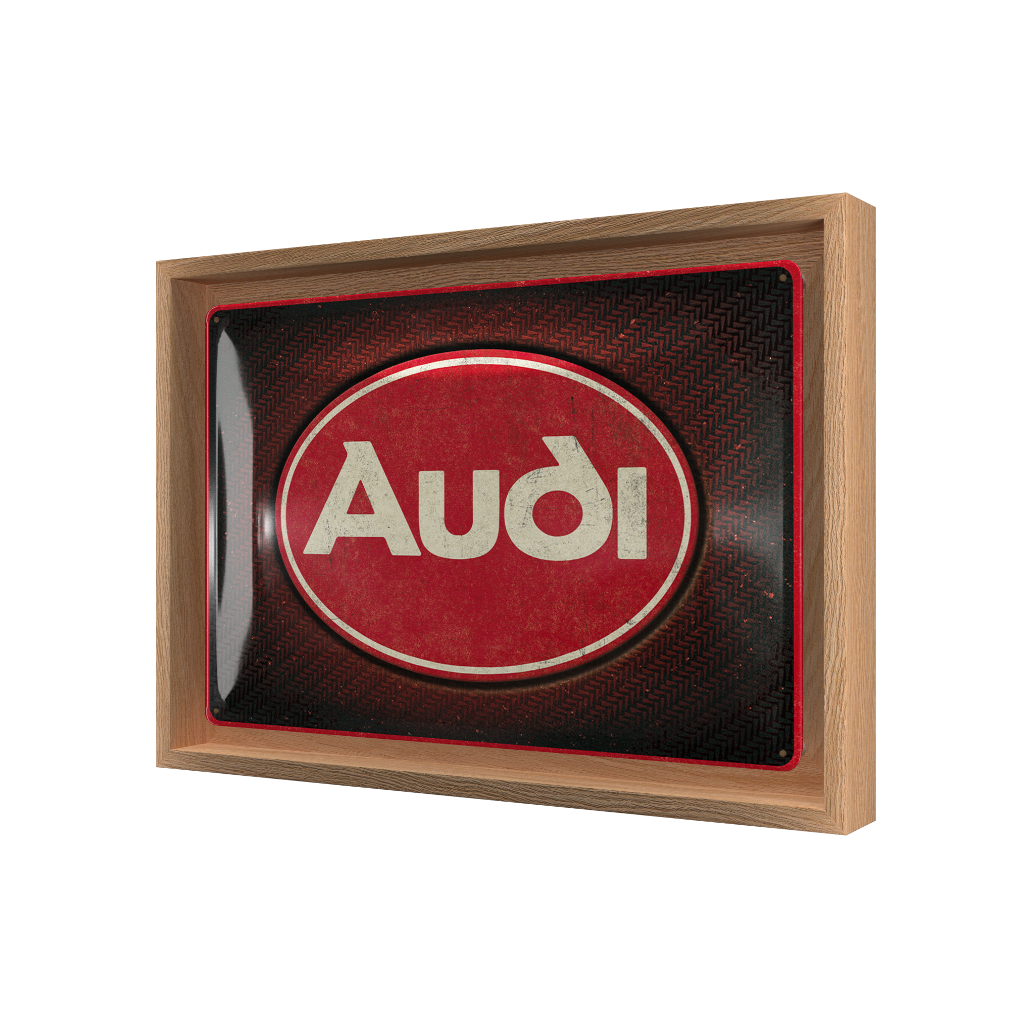 nostalgic-art-audi-logo-red-shine-insegna-n-frame-m-24x33-5-cm image 1