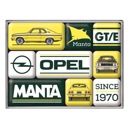 nostalgic-art-opel-manta-set-magneti-7-x-9-cm-con-box-regalo image 1