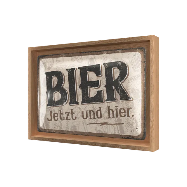 nostalgic-art-bier-jetzt-und-hier-special-edition-con-cornice-n-frame-m-24x33-5- image 1