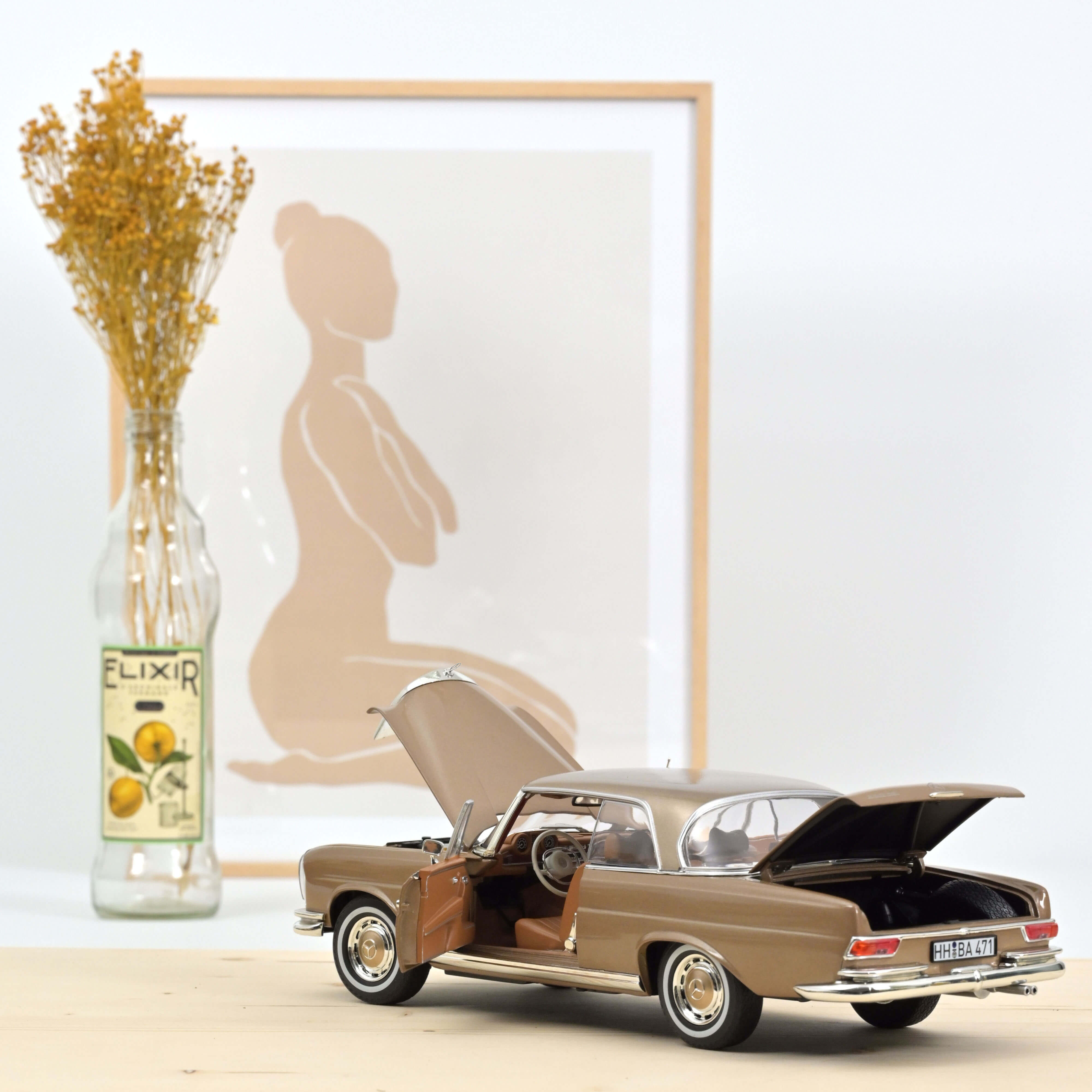 norev-mercedes-benz-250-se-coup-1969-oro-metallizzato-modellino-auto-1-18 image 2