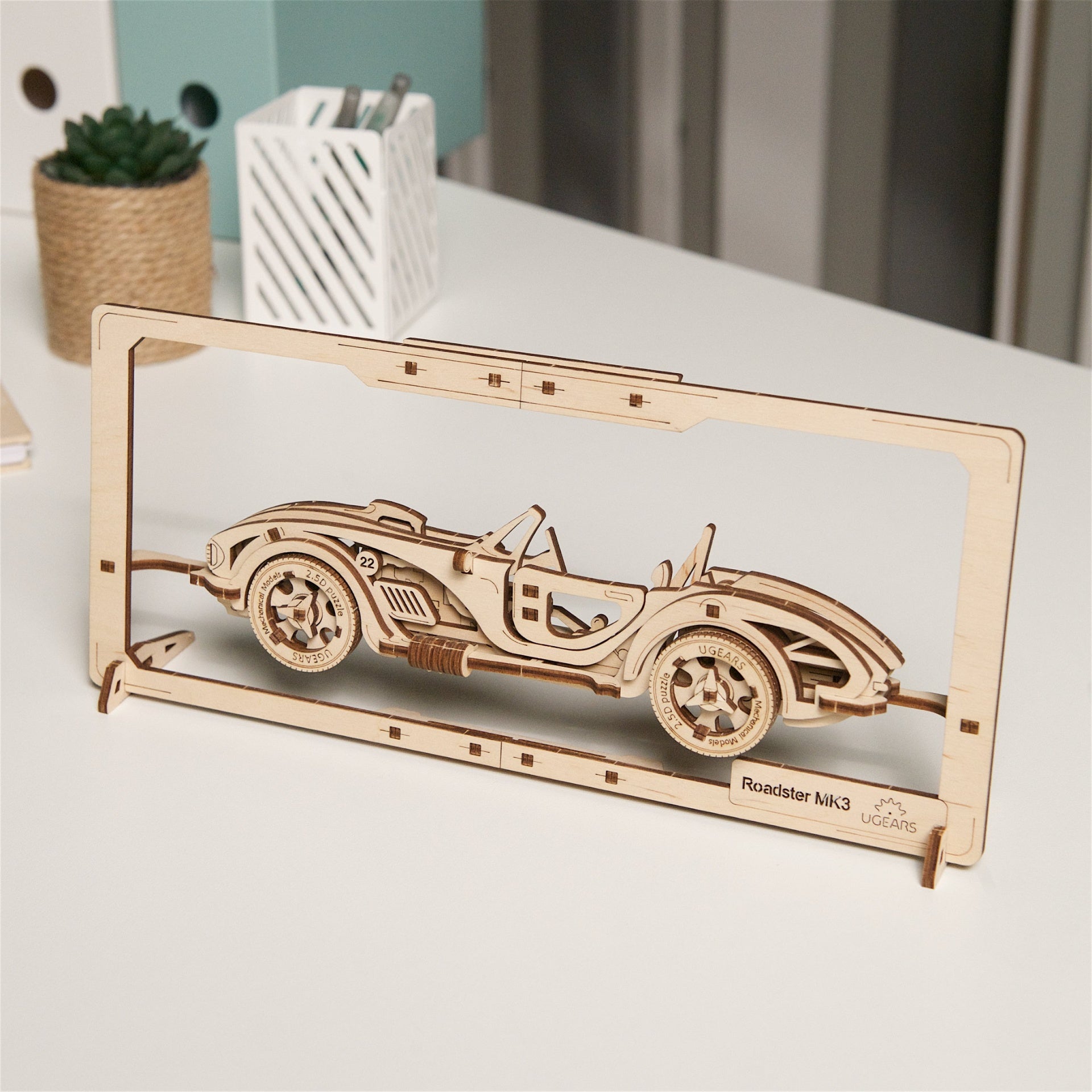 ugears-roadster-mk3-2-5d-puzzle-quadro-in-legno-da-parete-auto-muscle image 7