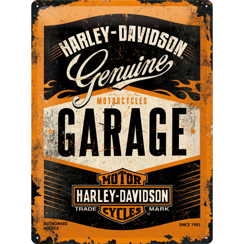 nostalgic-art-harley-davidson-garage-targa-in-metallo-30x40-cm image 1