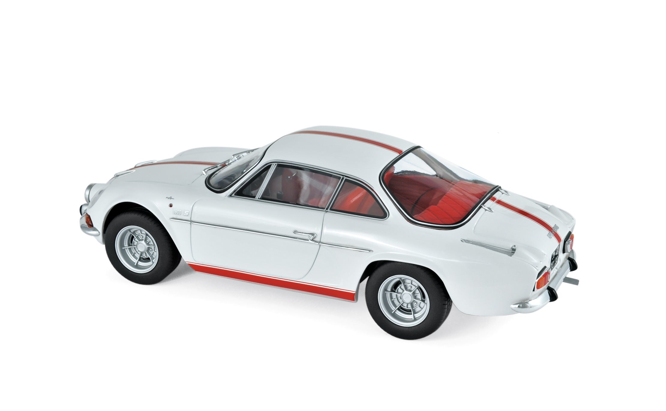 norev-alpine-a110-1600s-1971-modellino-auto-1-18-bianco-con-strisce-rosse image 2