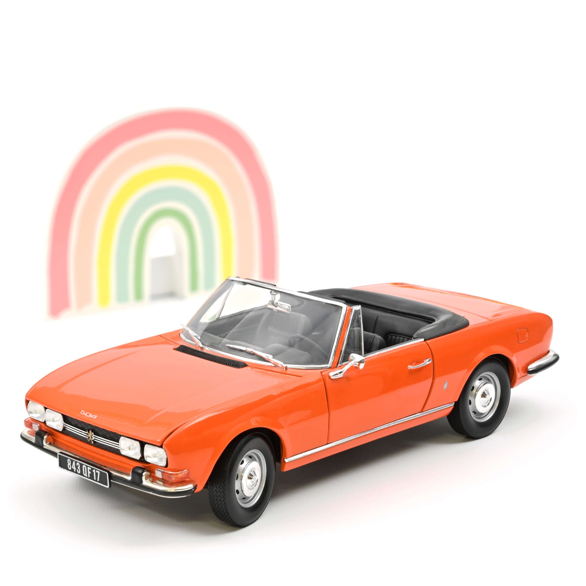 norev-peugeot-504-cabriolet-1970-capucine-orange-1-18-modellino image 1
