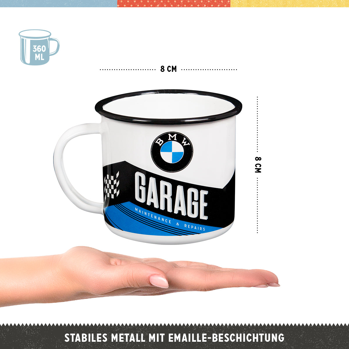 nostalgic-art-bmw-garage-tazza-smaltata-360-ml image 2