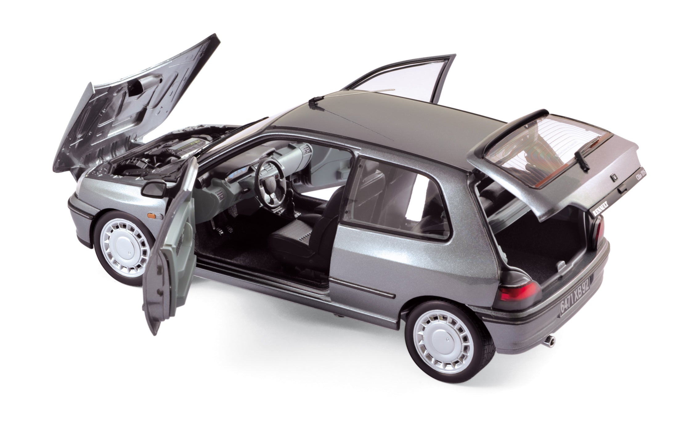 norev-renault-clio-16s-1991-gris-tungst-ne-1-18 image 2