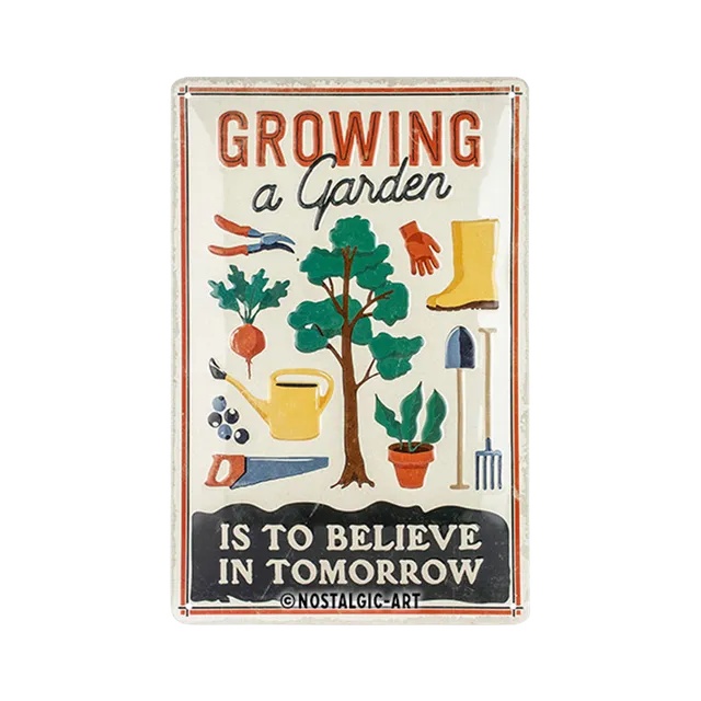 nostalgic-art-growing-a-garden-targa-in-metallo-20x30-cm image 1