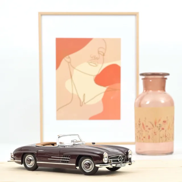 norev-mercedes-benz-300-sl-roadster-1957-rossa-modellino-auto-1-18 image 1