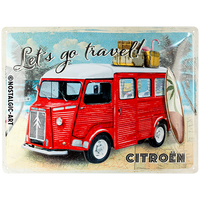 nostalgic-art-citroen-type-h-let-s-go-travel-targa-in-metallo-30x40-cm image 2