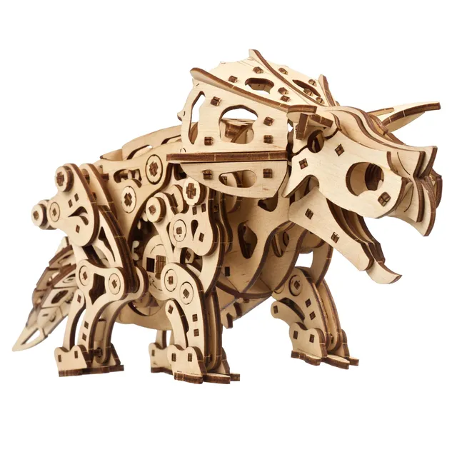 ugears-triceratops-modello-meccanico-in-legno-3d-da-costruire image 1