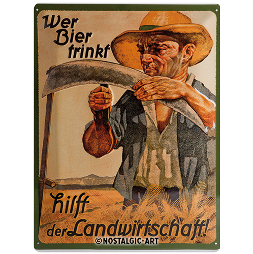 nostalgic-art-wer-bier-trinkt-hilft-der-landwirtschaft-targa-in-metallo-30x40-cm-2 image 2