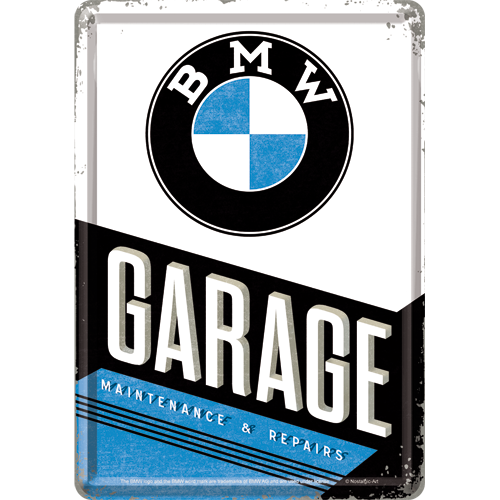 nostalgic-art-bmw-garage-card-metallica-10x14-cm-licenza-ufficiale image 1