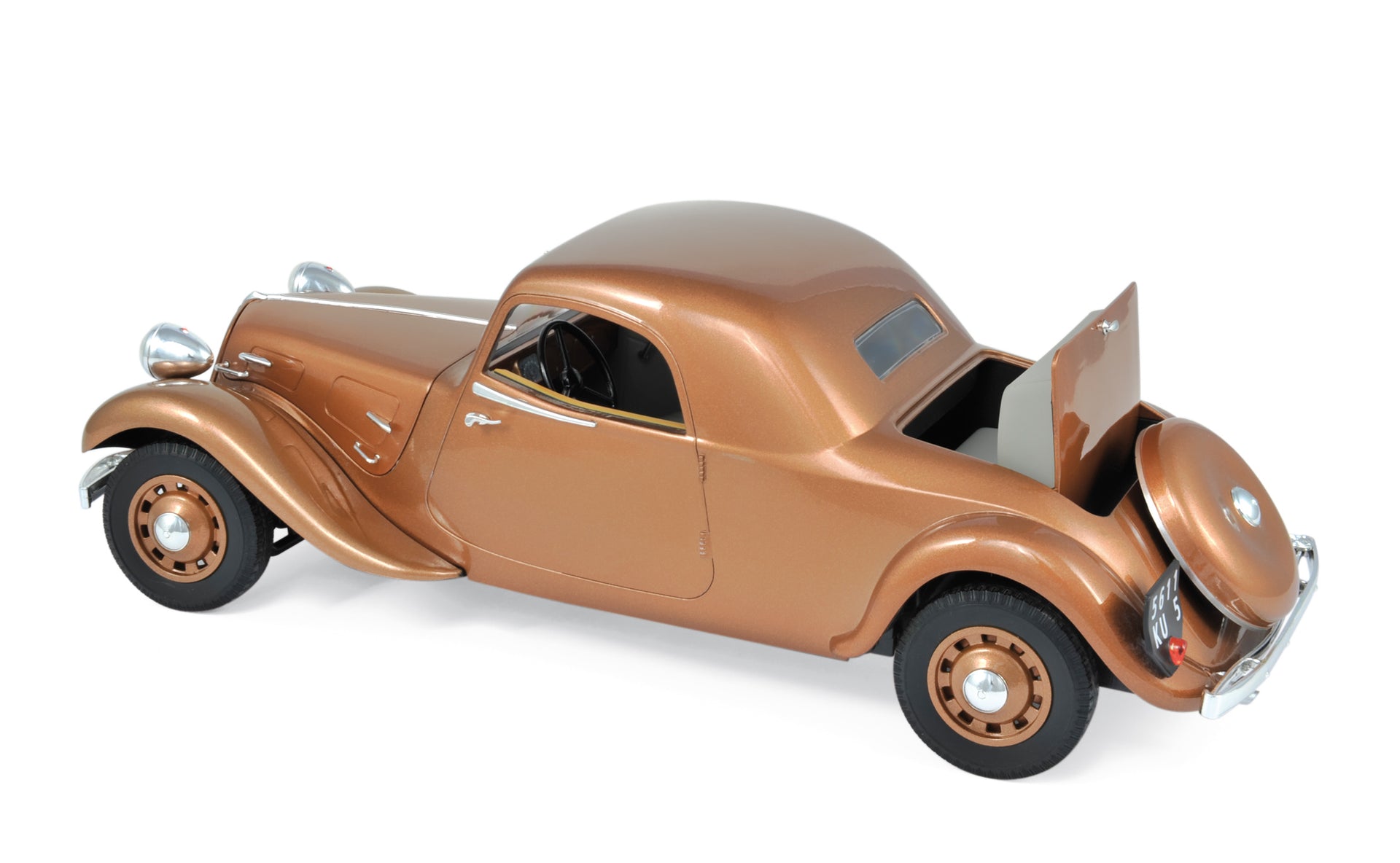 norev-citro-n-traction-avant-11b-coup-1938-modellino-auto-1-18-brown image 1
