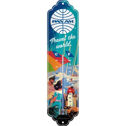nostalgic-art-pan-am-travel-the-world-seaside-termometro-in-metallo-6-5-x-28-cm image 1