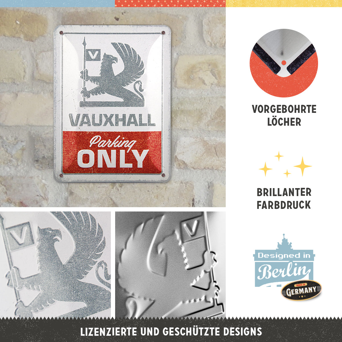 nostalgic-art-vauxhall-parking-only-cartello-metallico-15x20-cm-acciaio-licenza- image 2