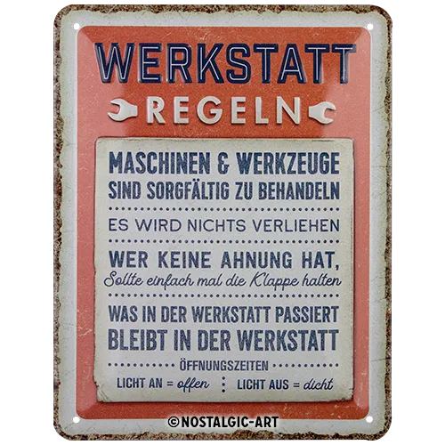 nostalgic-art-werkstattregeln-targa-metallica-15x20-cm image 1