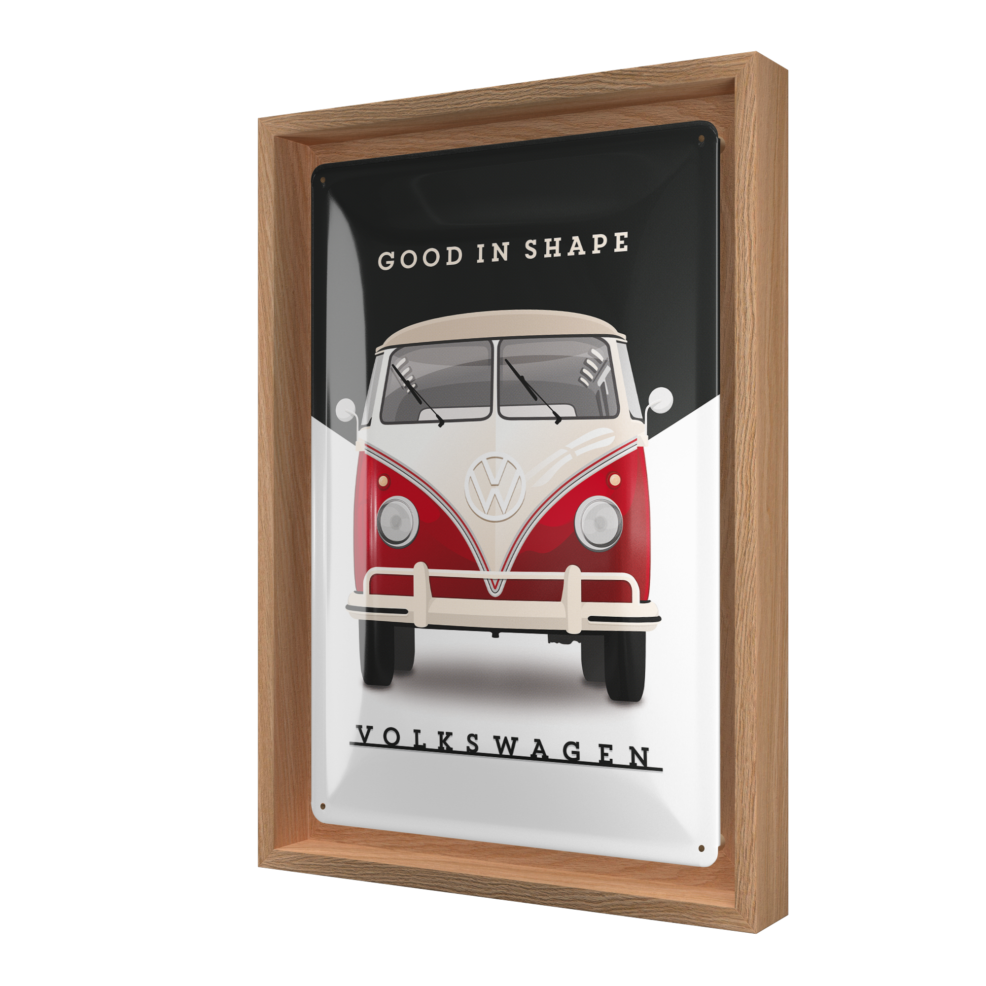nostalgic-art-vw-good-in-shape-n-frame-m-edition-cornice-in-legno-24x33-5-cm image 1