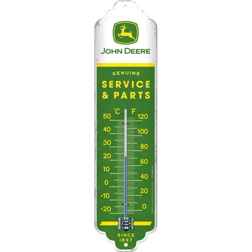 nostalgic-art-john-deere-service-parts-termometro-in-metallo-6-5x28-cm image 1