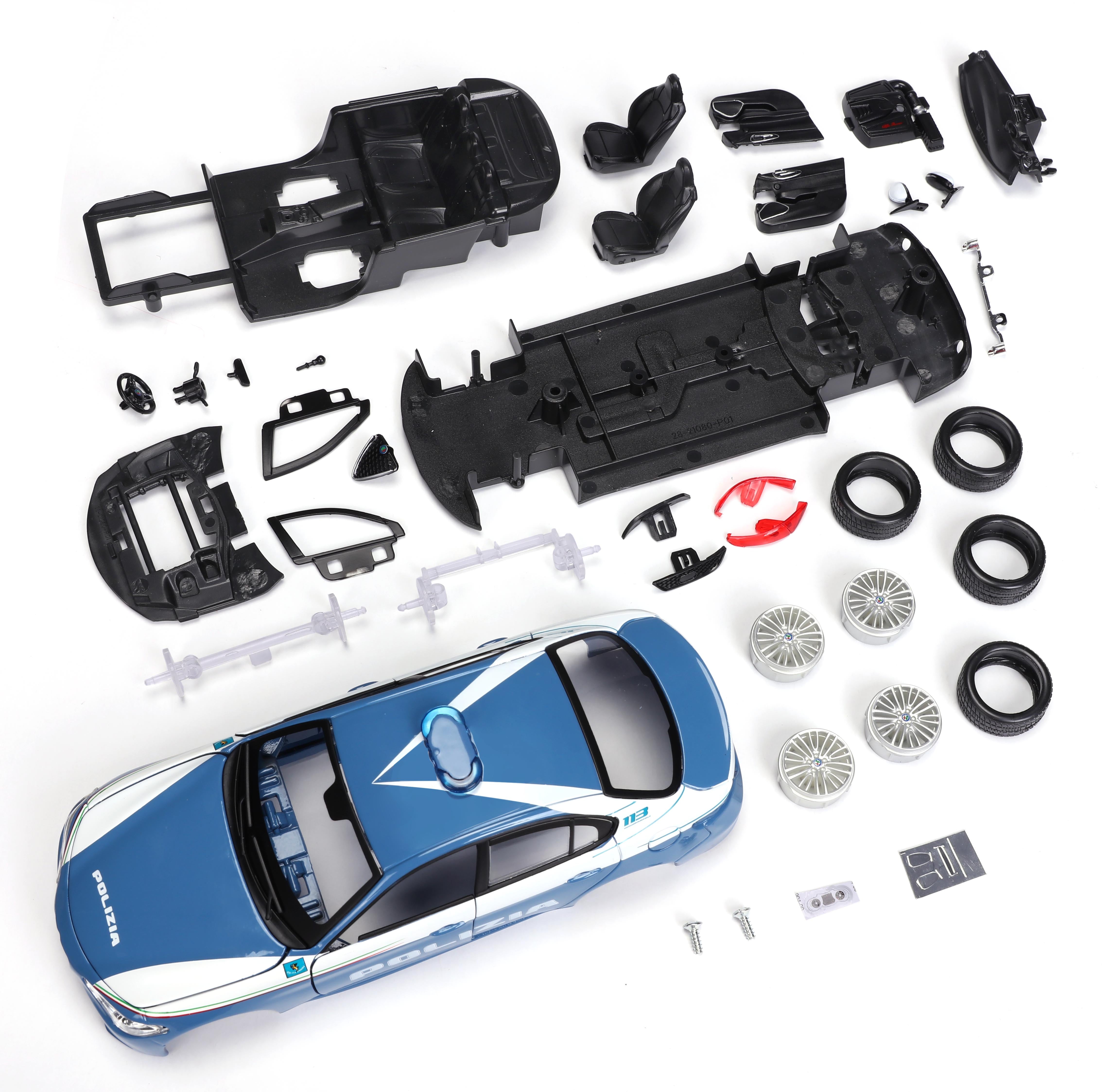 bburago-alfa-romeo-giulia-polizia-model-kit-1-24-da-costruire image 7
