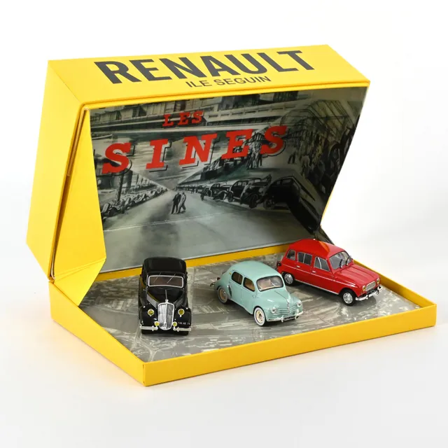 norev-coffret-ile-seguin-celta-4-4l-4cv-modellino-auto-1-43-set-3-pezzi image 1