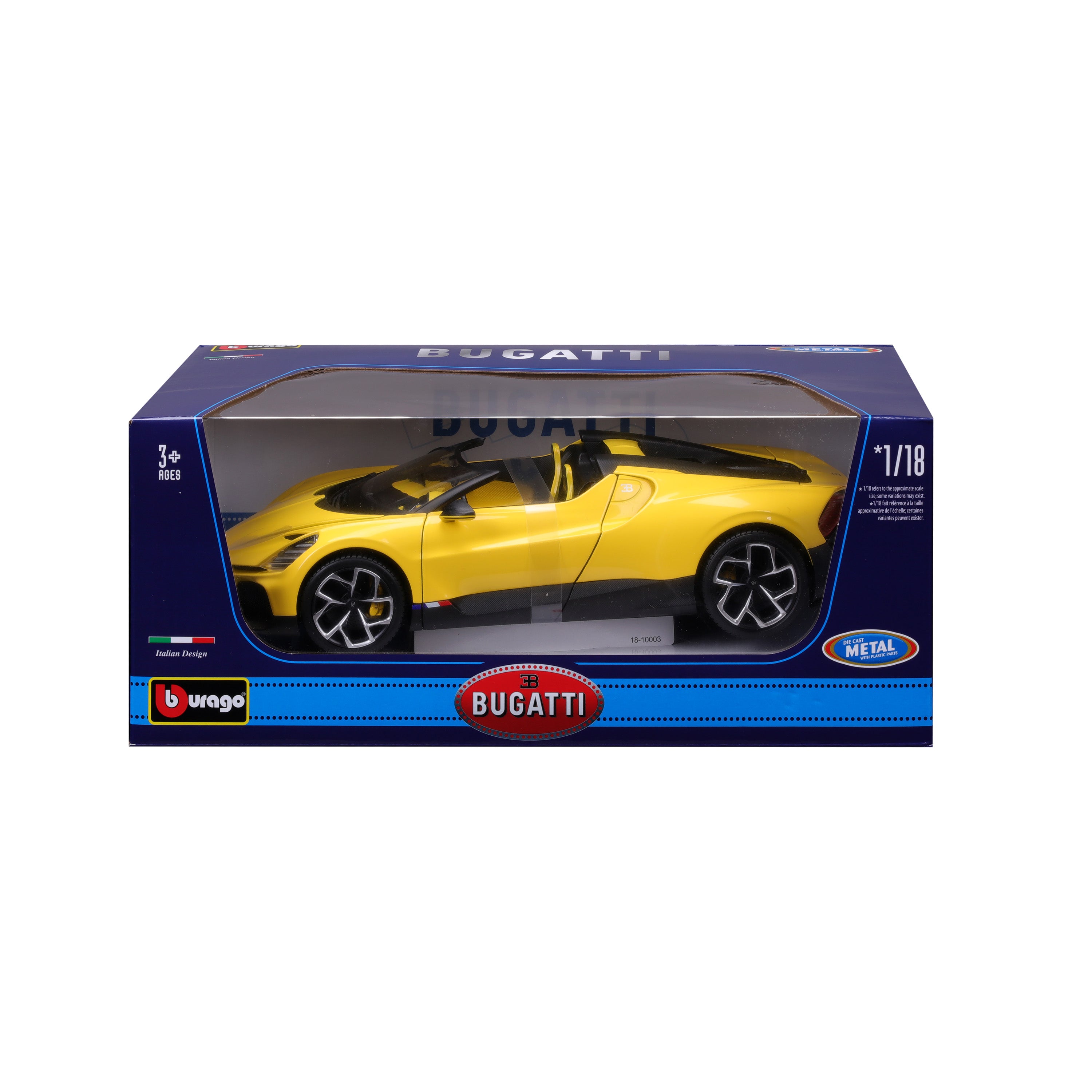 bburago-signature-series-bugatti-mistral-w16-auto-stradale-scala-1-18-gialla image 7