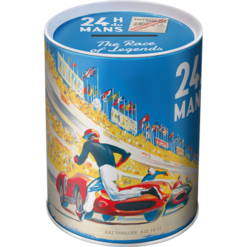 nostalgic-art-24h-le-mans-racing-poster-blue-salvadanaio-1-litro image 1