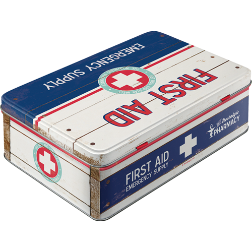 nostalgic-art-first-aid-blue-scatola-metallo-piatta-retro-23x16x7-cm-2-5-l image 2
