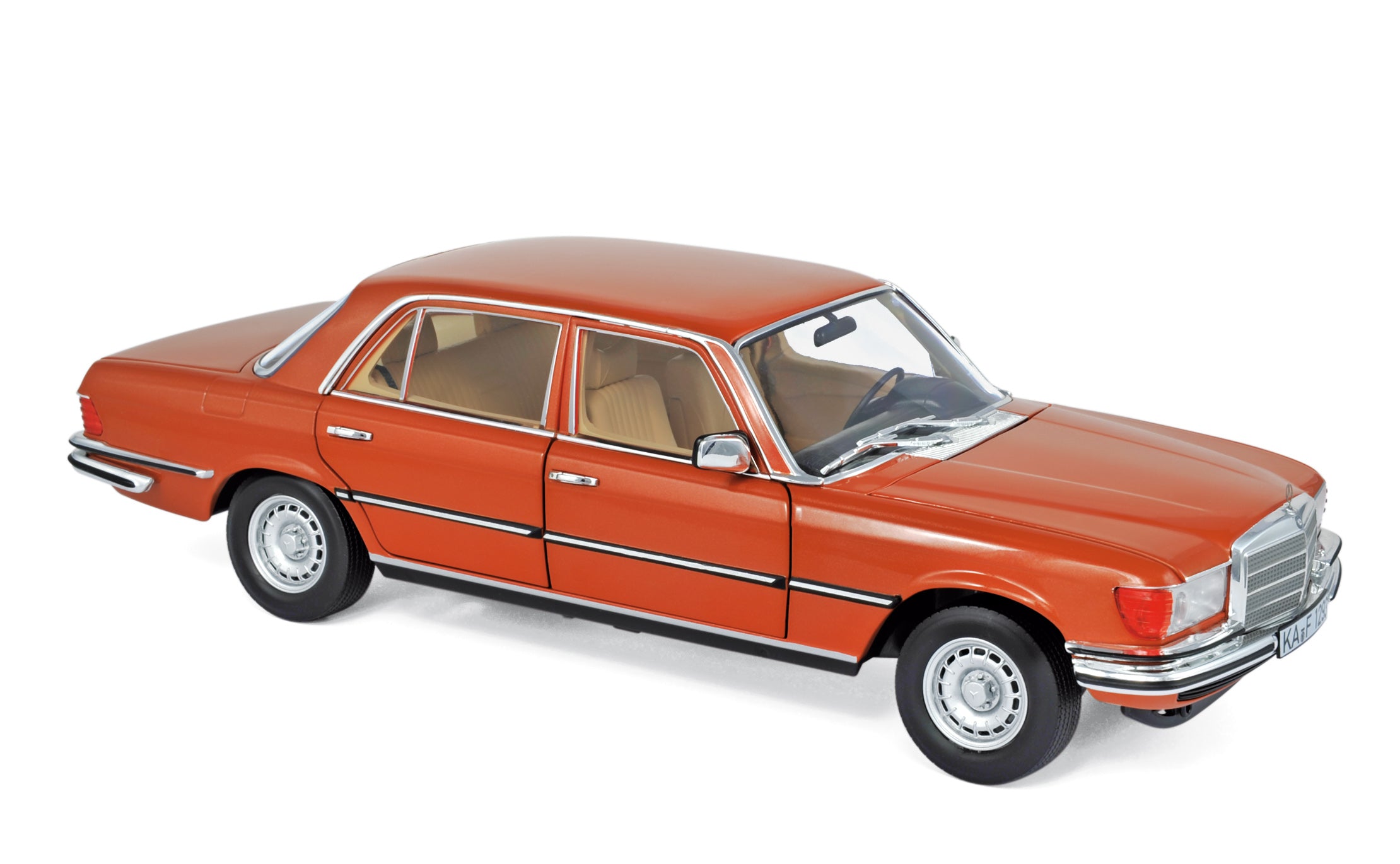 norev-mercedes-benz-450-sel-6-9-1976-inca-orange-1-18-modellino-die-cast image 1