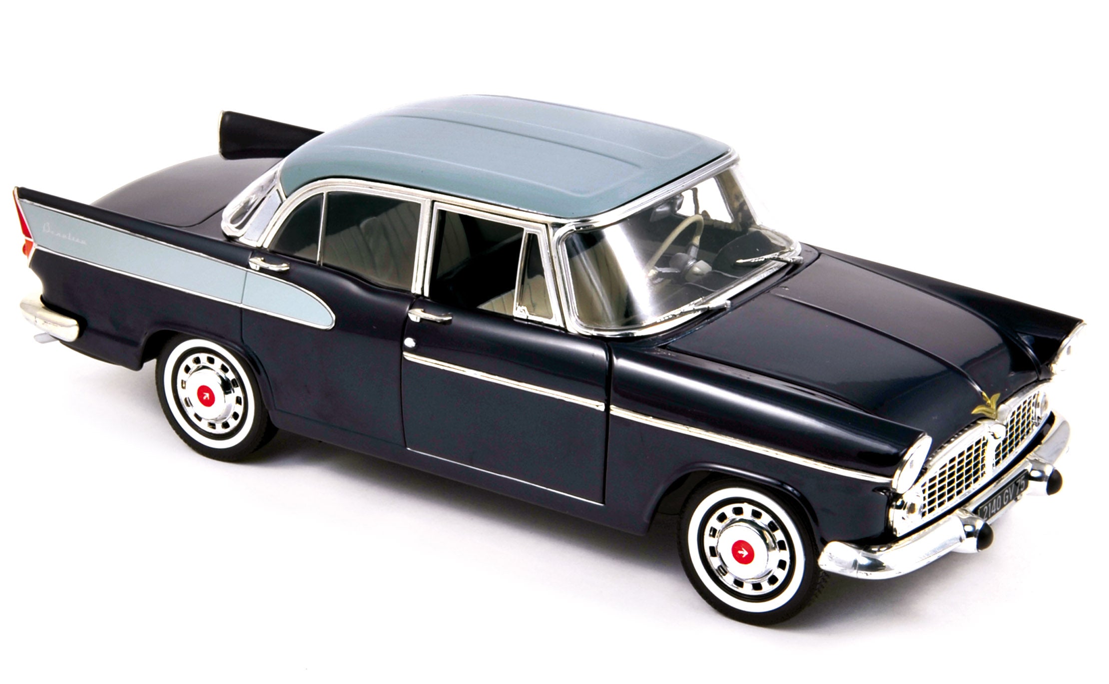 norev-simca-vedette-beaulieu-1958-blu-nuit-e-grigio-princesse-1-18-modellino-aut image 1