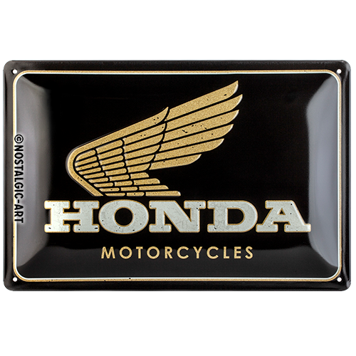 nostalgic-art-honda-mc-motorcycles-gold-targa-in-metallo-20x30-cm-2 image 1