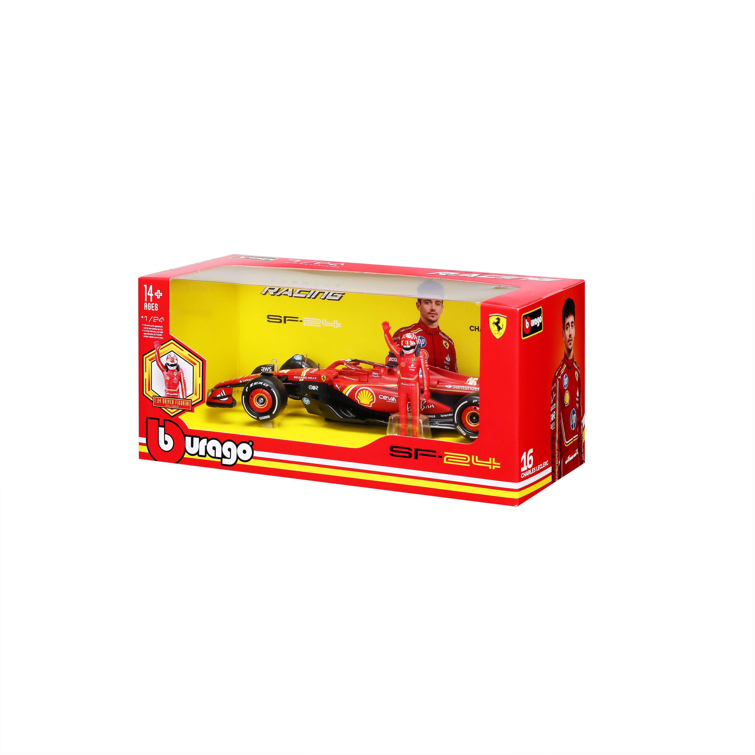bburago-f1-ferrari-sf-24-2024-16-leclerc-1-24-con-pilota-die-cast image 8