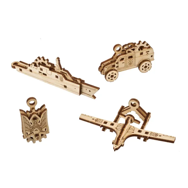 ugears-fidgets-invincibility-set-4-mini-modellini-in-legno image 1