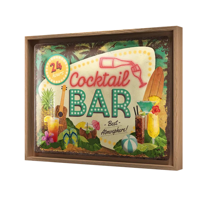 nostalgic-art-cocktail-bar-n-frame-l-edition-cornice-in-rovere-con-insegna-in-me image 1