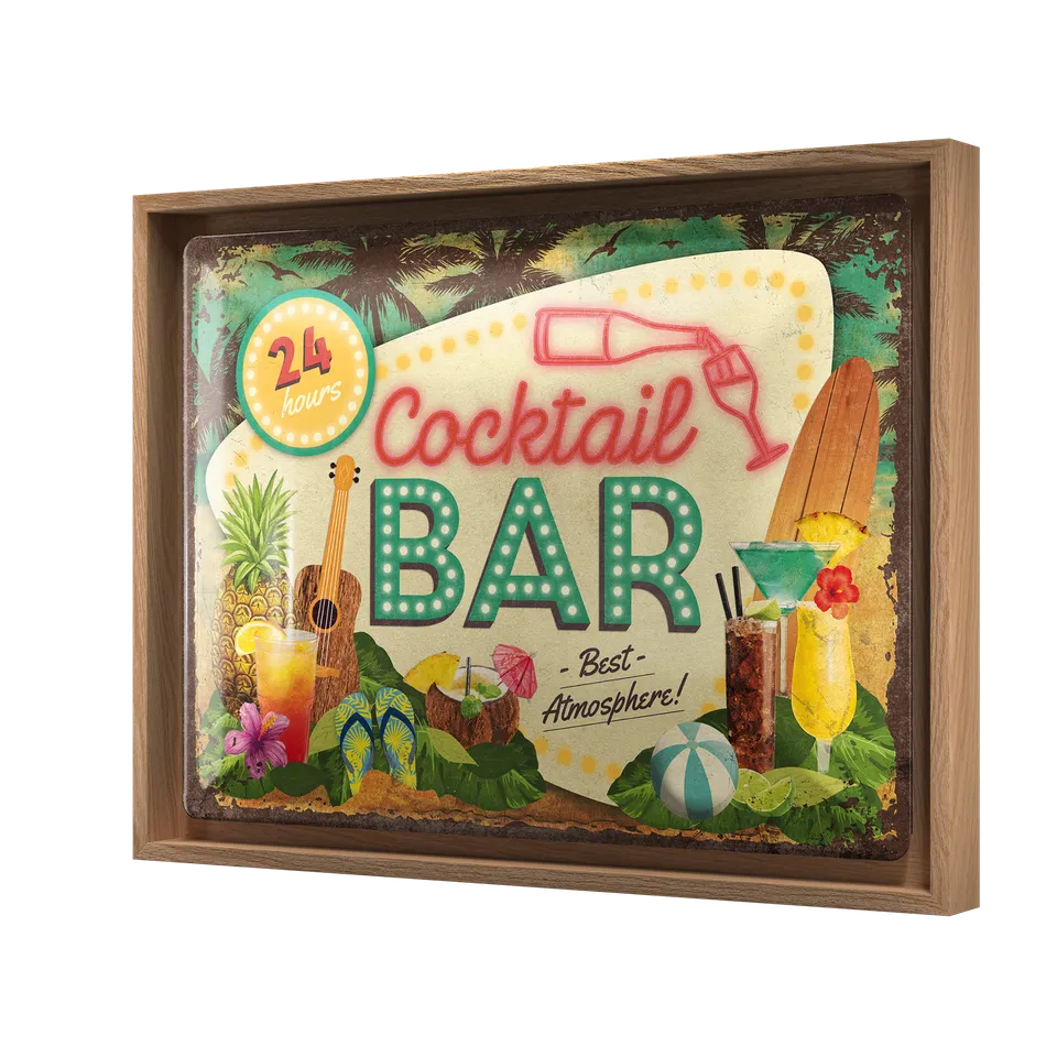 nostalgic-art-cocktail-bar-n-frame-l-edition-cornice-in-rovere-con-insegna-in-me image 1
