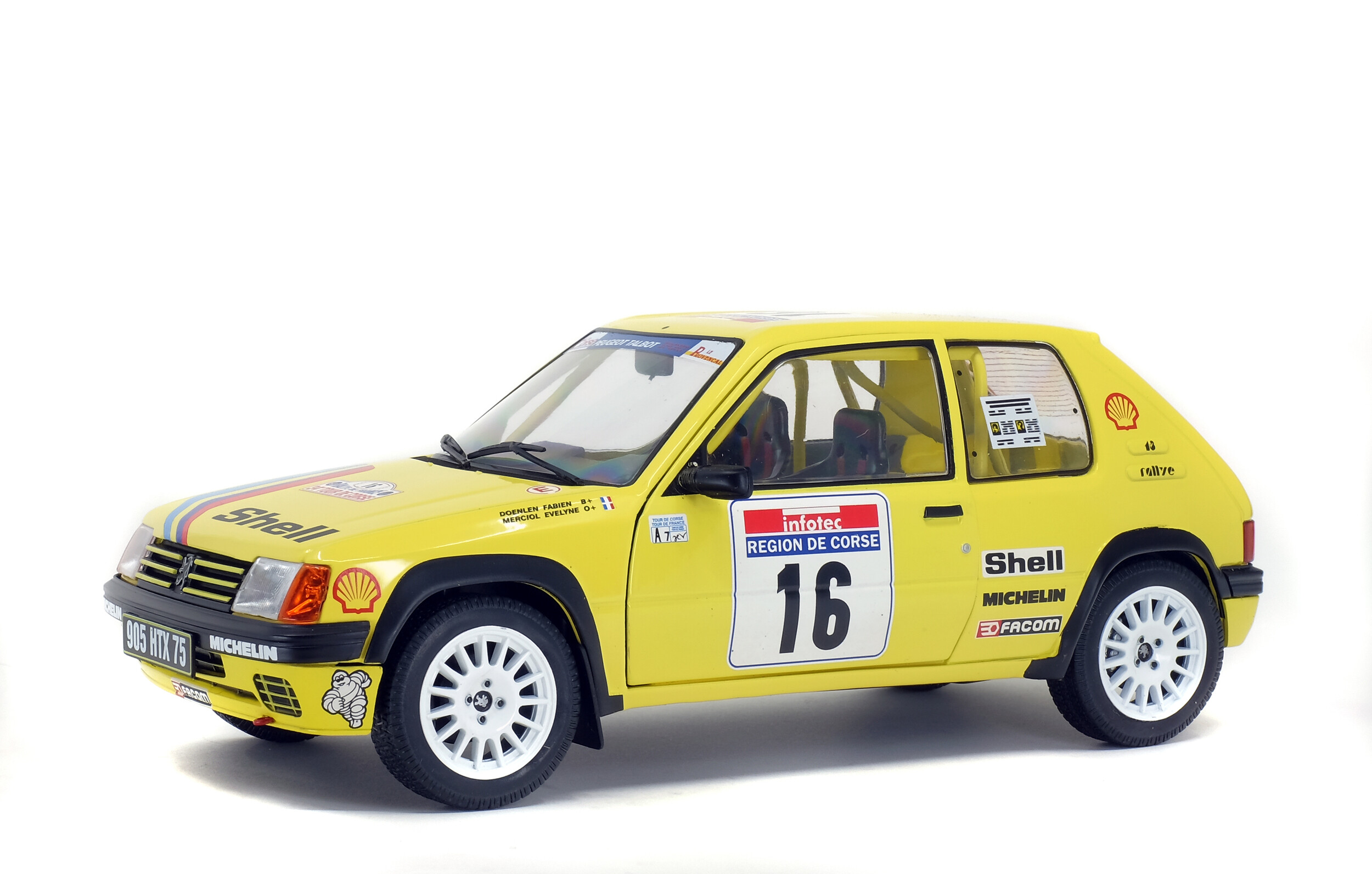 solido-peugeot-205-rallye-pts-tour-de-corse-1990-doenlen-n-16-modellino-1-18 image 2