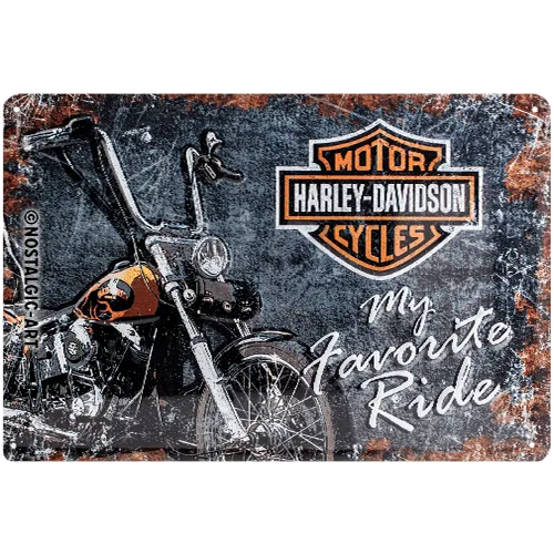 nostalgic-art-harley-davidson-favourite-ride-targa-in-metallo-20x30-cm image 1