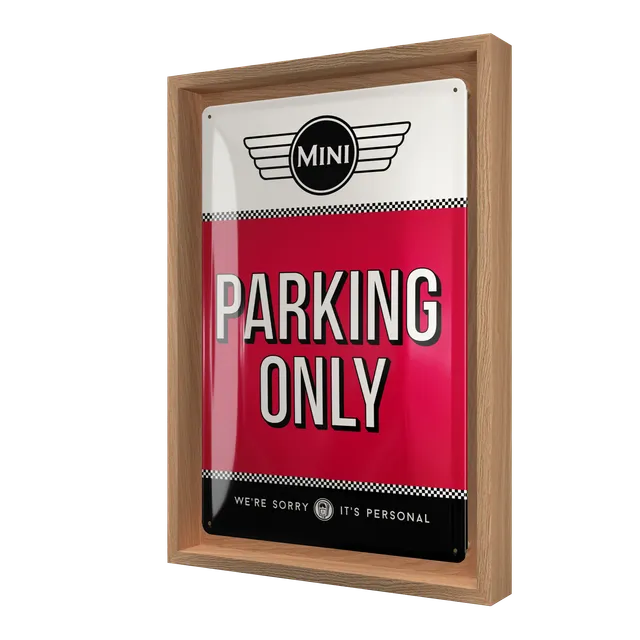 nostalgic-art-mini-parking-only-red-con-cornice-n-frame-m-24x33-5-cm image 1