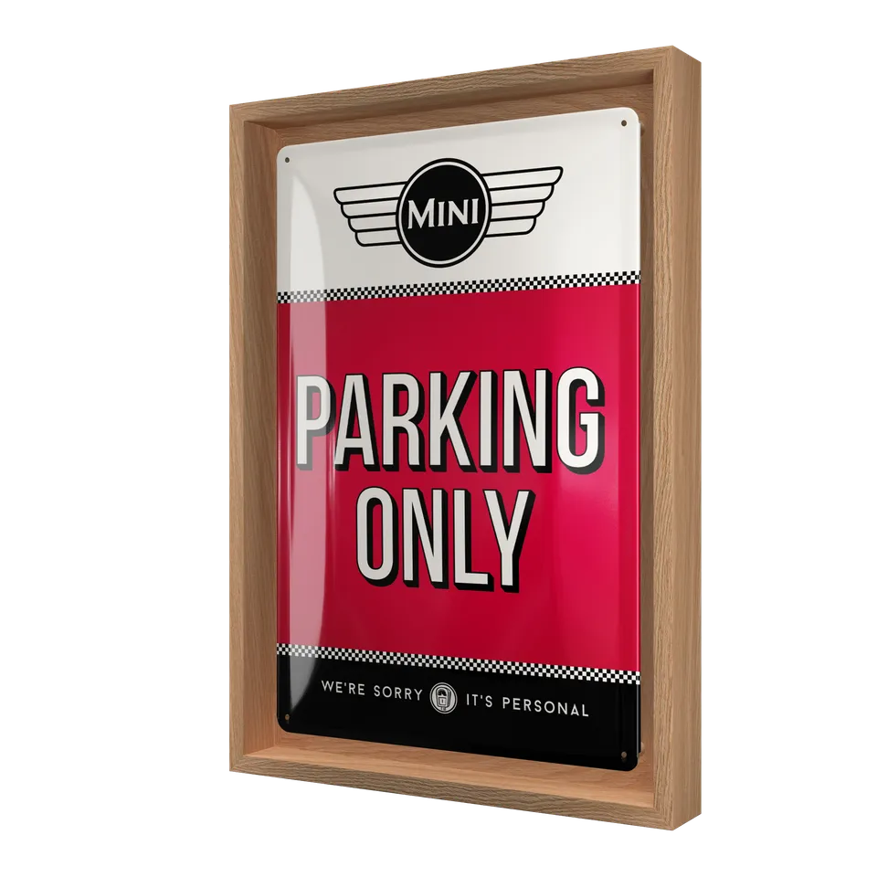 nostalgic-art-mini-parking-only-red-con-cornice-n-frame-m-24x33-5-cm image 1