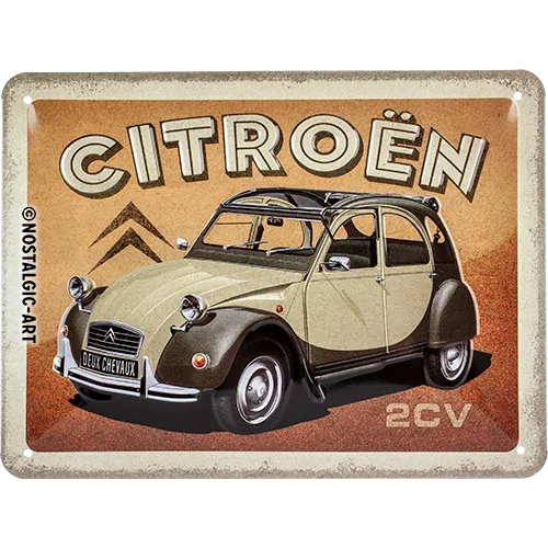 nostalgic-art-citroen-2cv-targa-in-metallo-15x20-cm image 1