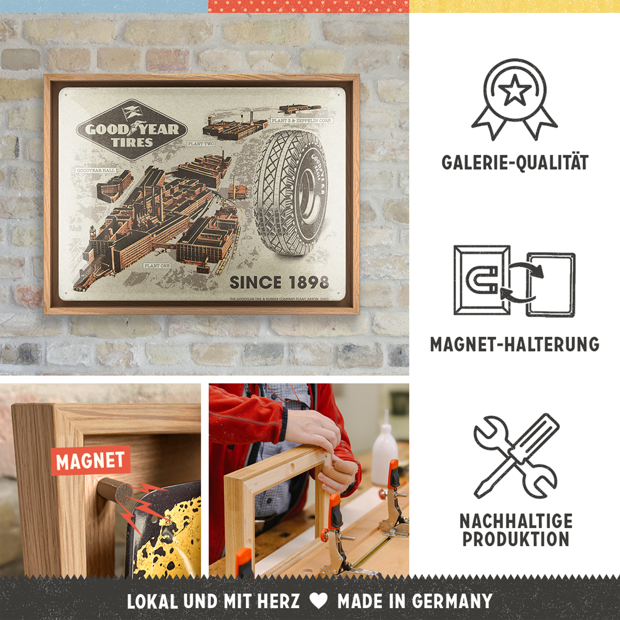 nostalgic-art-goodyear-factories-since-1898-insegna-n-frame-l-33-5x44-cm image 3