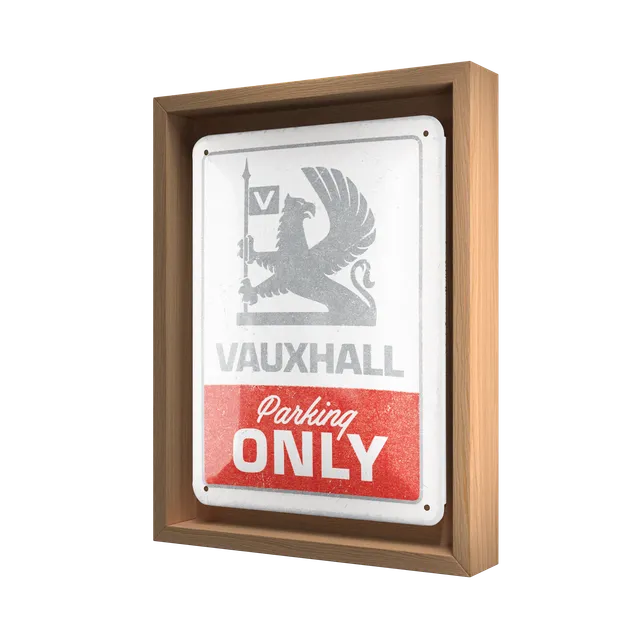 nostalgic-art-vauxhall-parking-only-n-frame-s-edition-insegna-metallo-con-cornic image 1