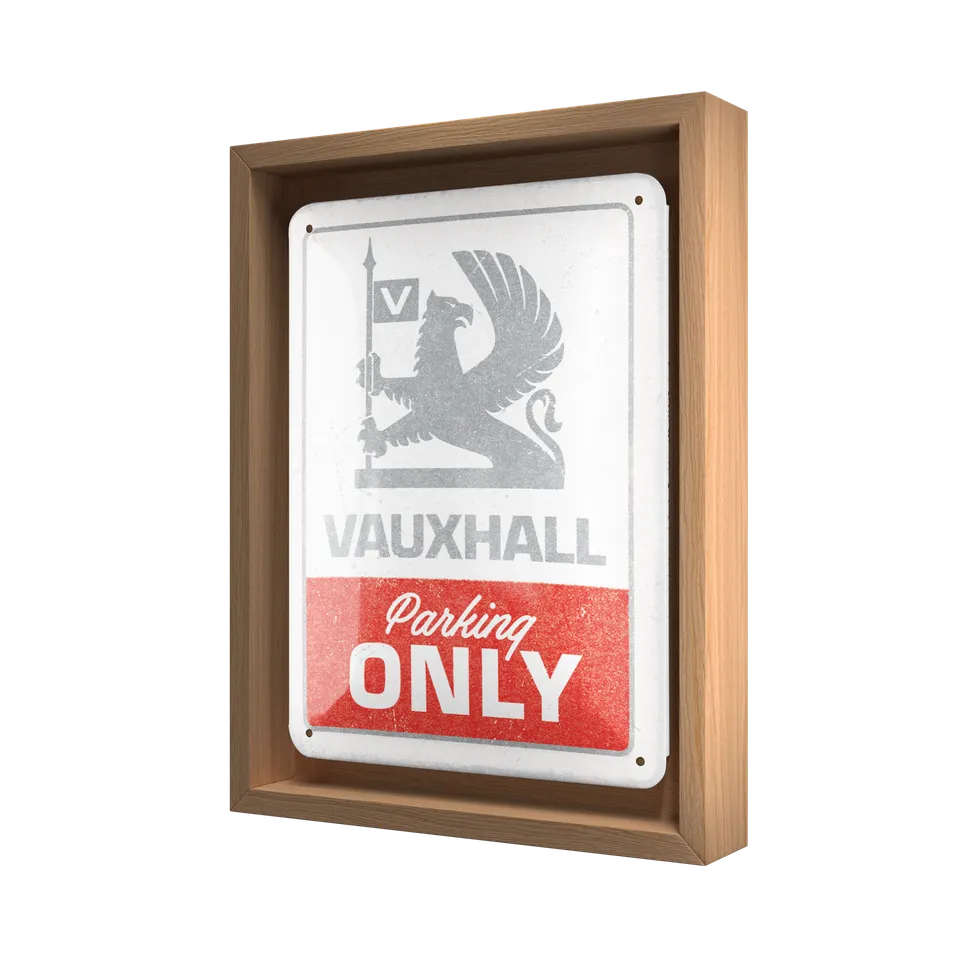 nostalgic-art-vauxhall-parking-only-n-frame-s-edition-insegna-metallo-con-cornic image 1