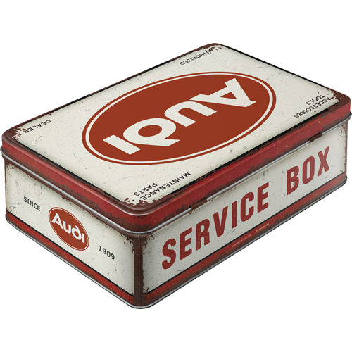 nostalgic-art-audi-service-box-scatola-in-metallo-piatta-2-5-l-23x16x7-cm image 2