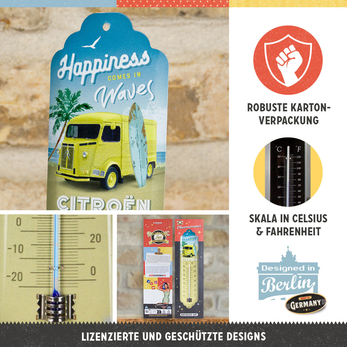 nostalgic-art-citroen-type-h-happiness-comes-in-waves-termometro-in-latta-6-5x28 image 3