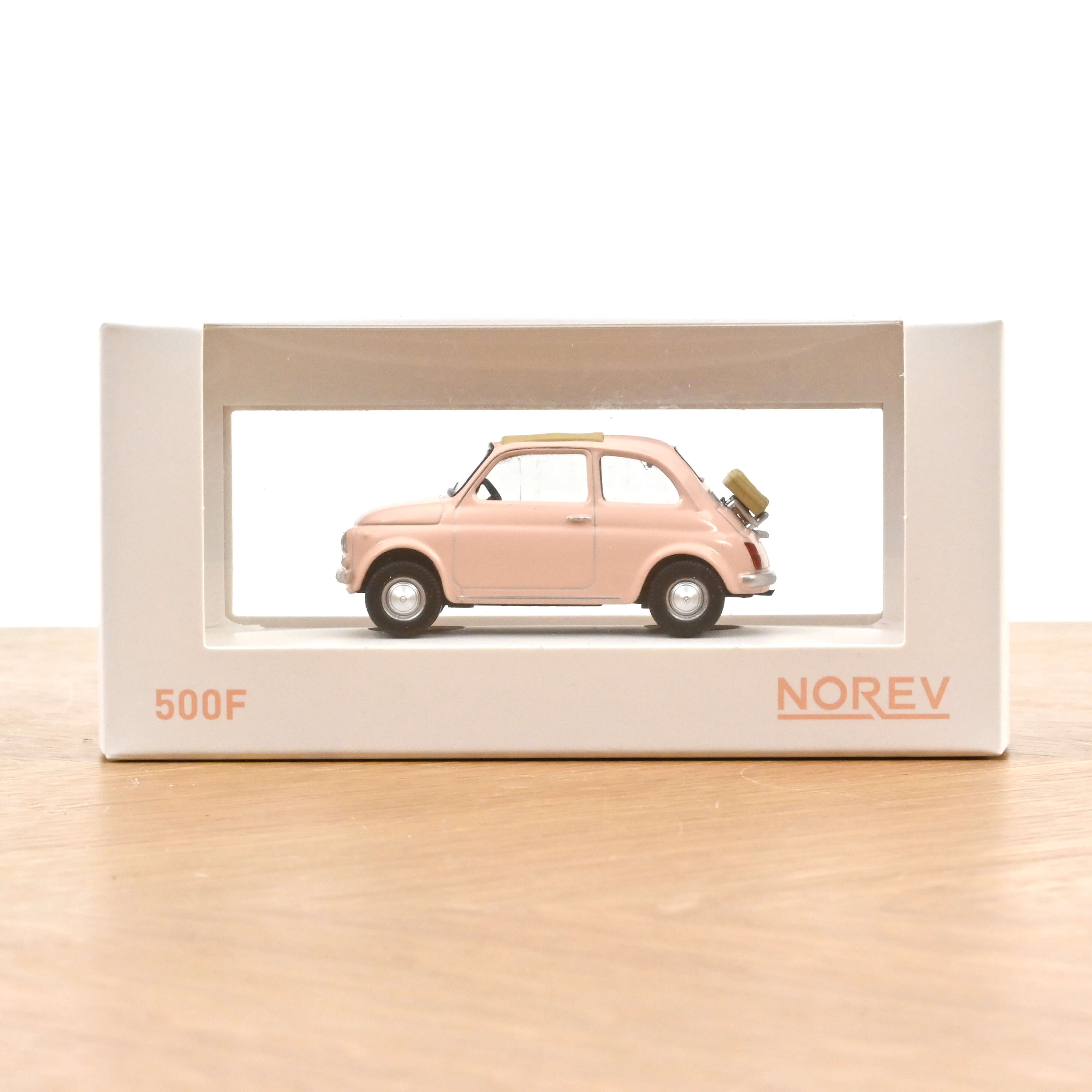 norev-fiat-500-f-1965-jet-car-1-43-rose-pastel-con-cestino-picnic image 2