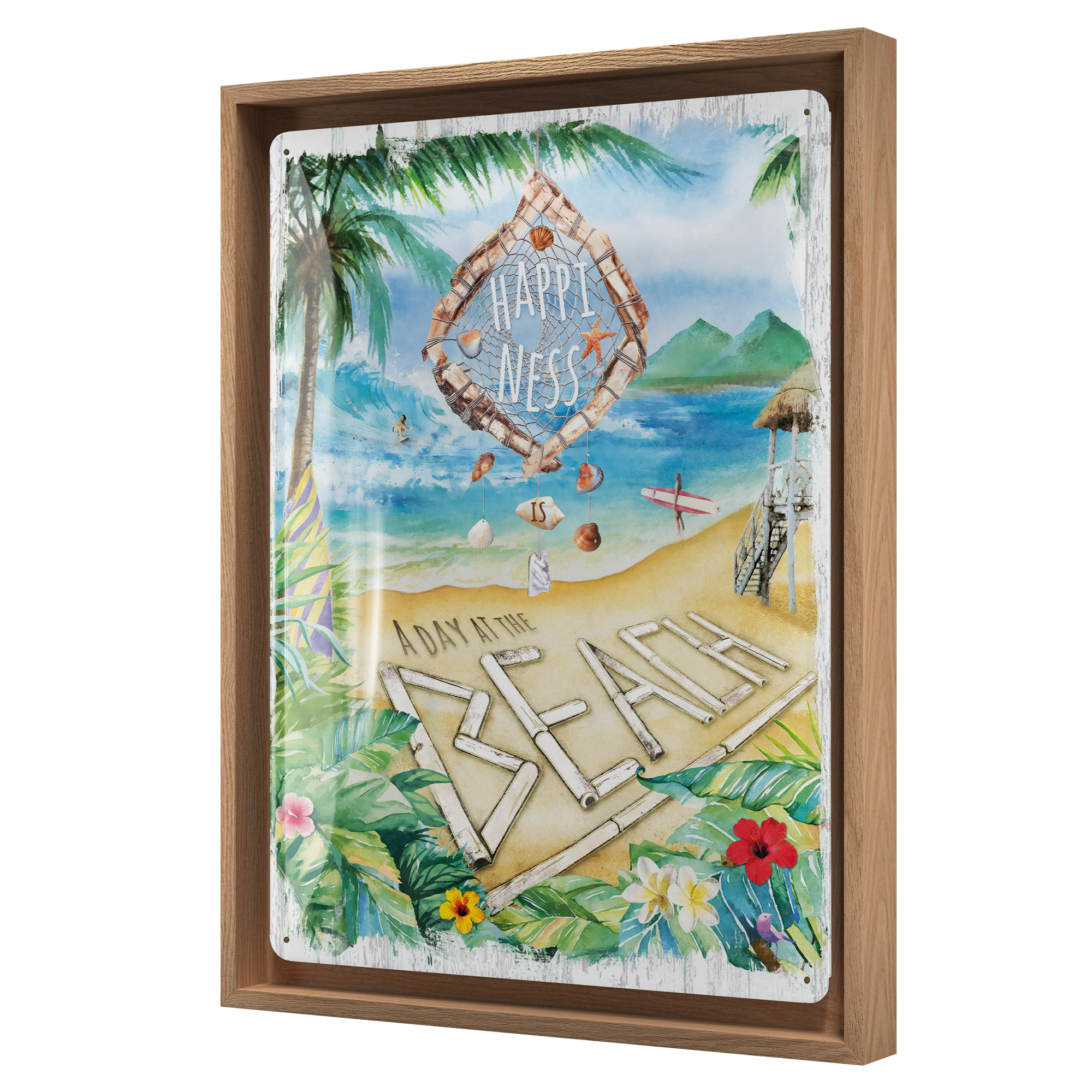 nostalgic-art-happiness-is-a-day-at-the-beach-n-frame-l-edition-33-5x44-cm image 1